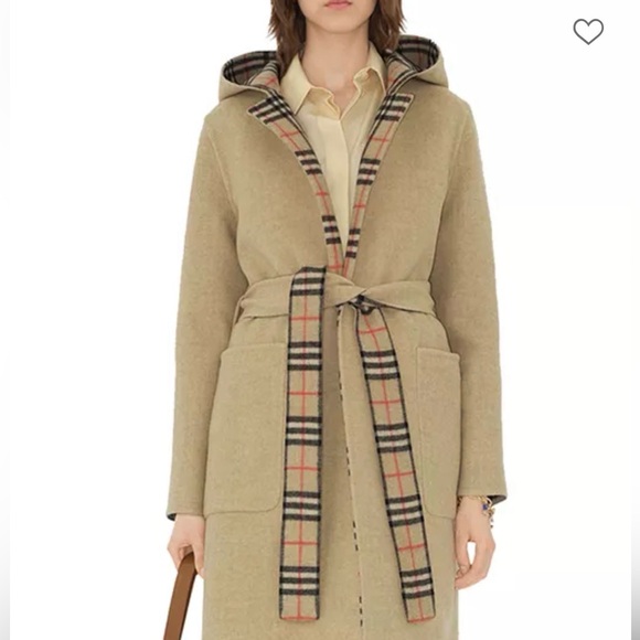 Burberry Jackets & Blazers - New Burberry Luxurious Reversible Hooded Coat with Plaid Trim